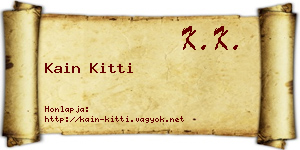 Kain Kitti névjegykártya